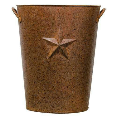Rusty Pail w/Embossed Star - The Fox Decor